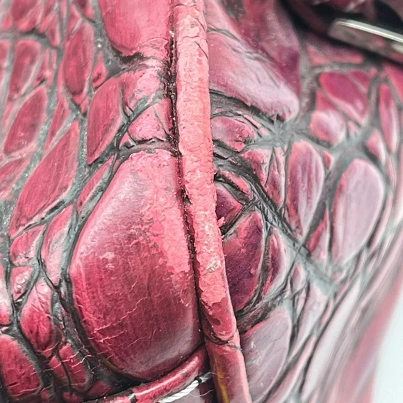 Large Charlie Lapson Leather Shoulder Bag Purse Burgundy size 16”x11” Laptop - Picture 9 of 16